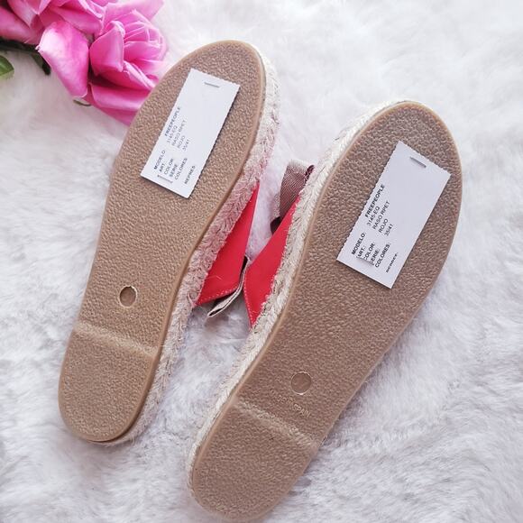 NEW Free People Lolly Lace-Up Espadrille Flat Sandals Coral Red EU 37 US 7 - Picture 7 of 8